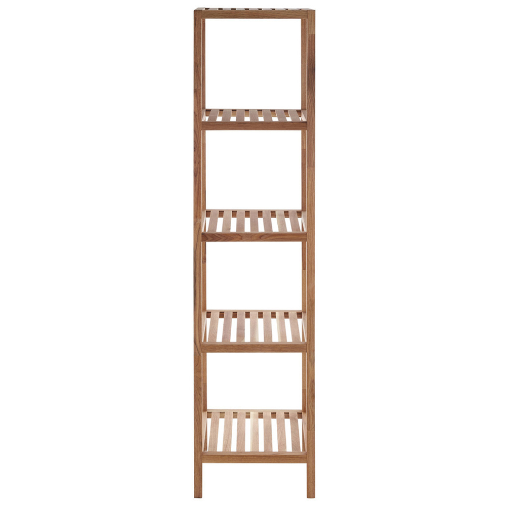 Premier Housewares 5 Tier Walnut Wood Bathroom Shelf Unit Image 2