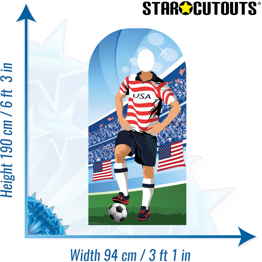 Star Cutouts Ltd USA World Cup Football Stand-In Cutout 6.2ft Image 5