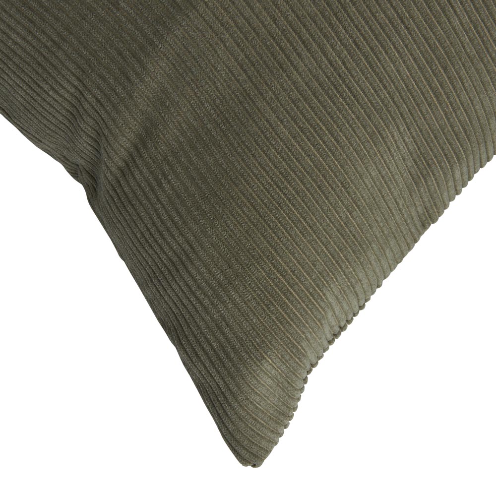 Wilko Olive Green Corduroy Cushion 43X43cm Image 2