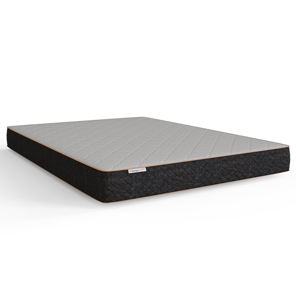 GFW Single Grey Hopsack Fabric End Lift Ottoman Bed with Memory Pocket Spring Mattress Image 2