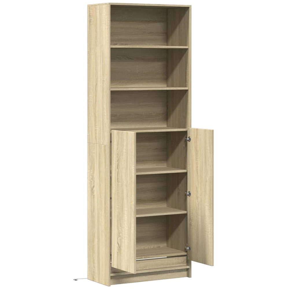 vidaXL 2 Door 3 Shelf Sonoma Oak Highboard with LED Lights Image 4