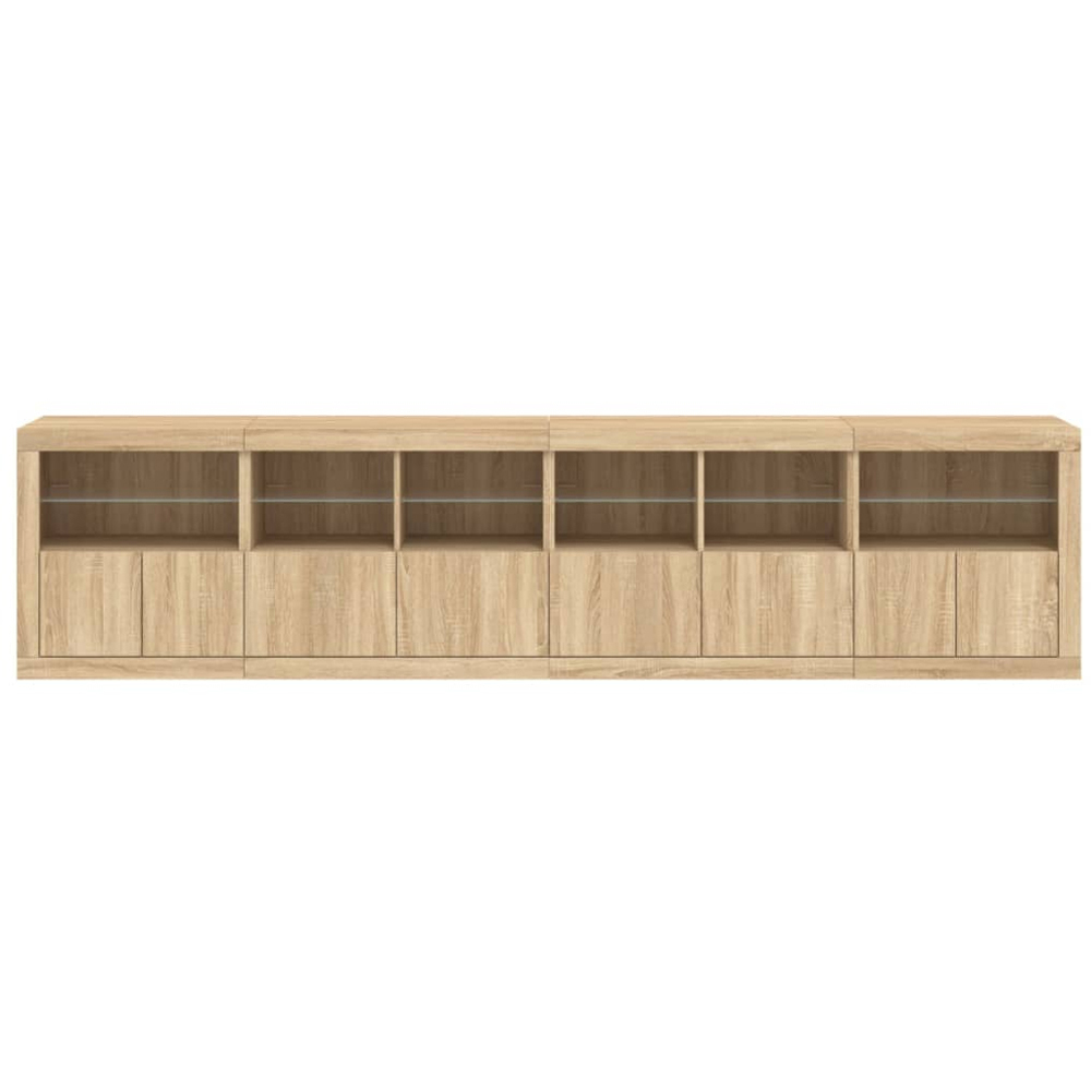 vidaXL 8 Door 12 Shelf Sonoma Oak LED Sideboard 4 Piece Image 5