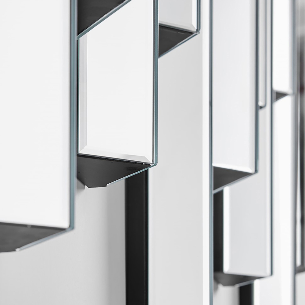 Furniturebox Aurora Large Silver Contemporary Modern Wall Mirror Image 5