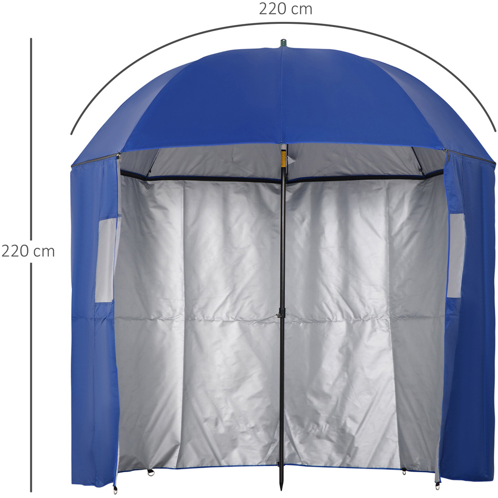 Outsunny Blue Parasol with Side Panel 2m Image 7
