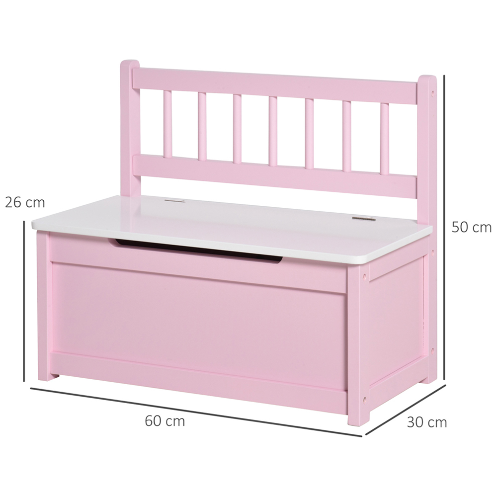 Playful Haven Pink Kids Storage Bench Image 6