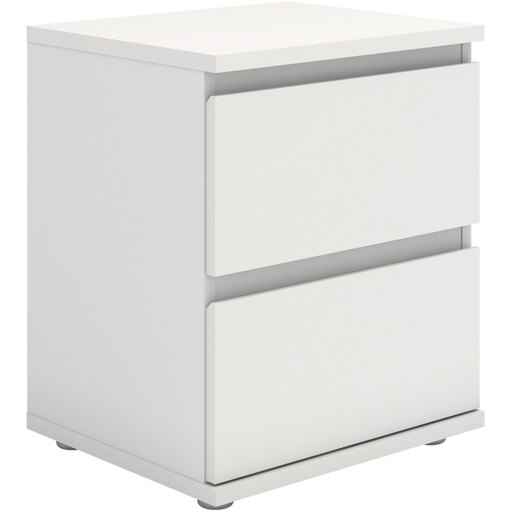 Florence 2 Drawer White Bedside Table Image 2