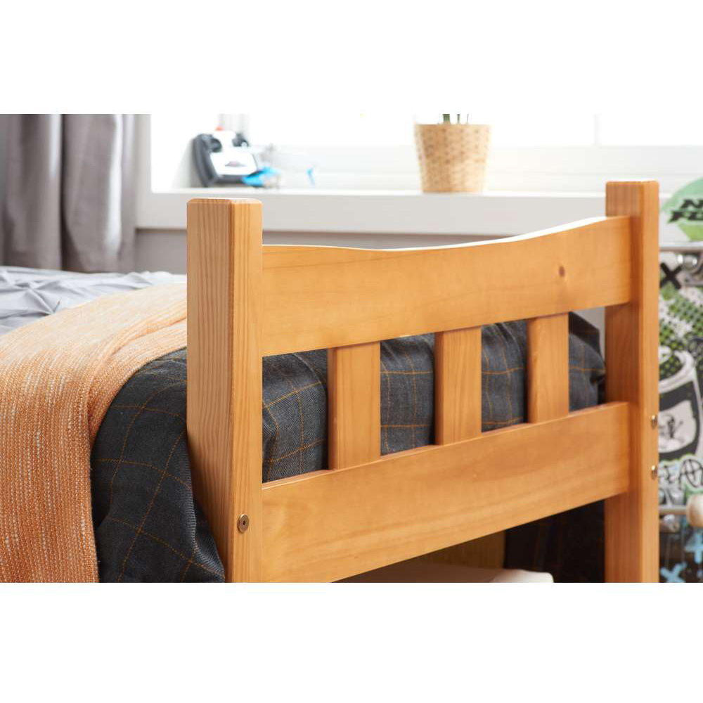 Miami Single Brown Antique Pine Bed Frame Image 8