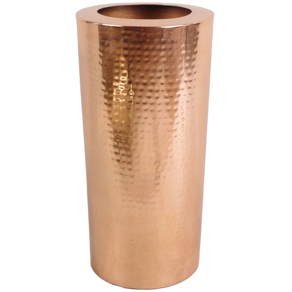 Leaf Hammered Antique Copper Metal Vase 15 x 30cm Image