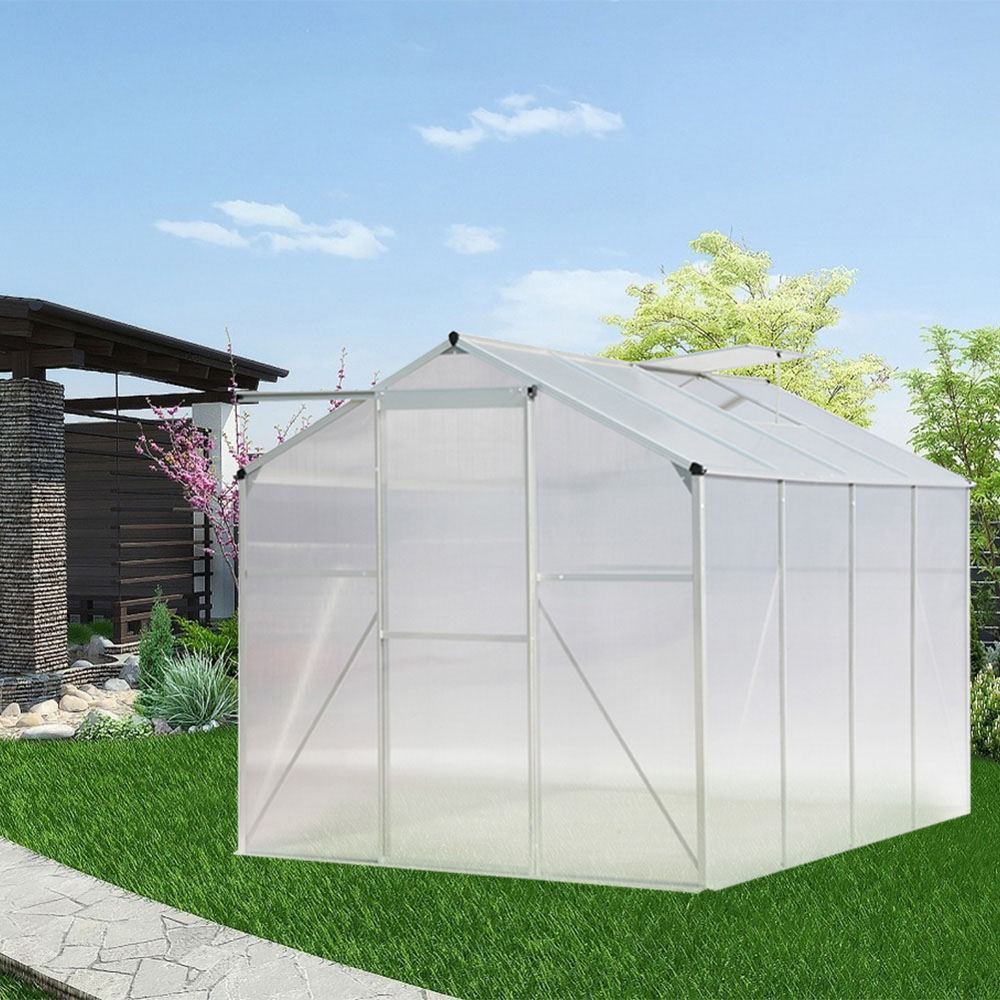 Living and Home Clear Aluminium 6.2 x 8.3ft Hobby Greenhouse Image 2
