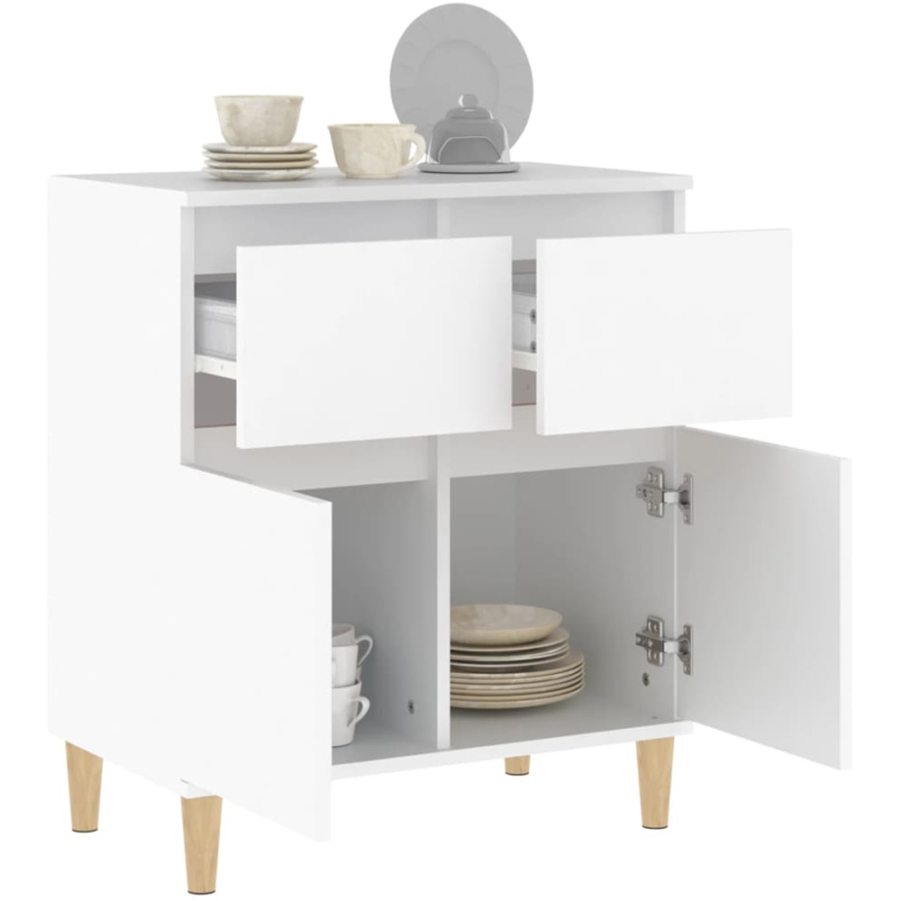 vidaXL 2 Door 2 Drawer White Sideboard Image 4