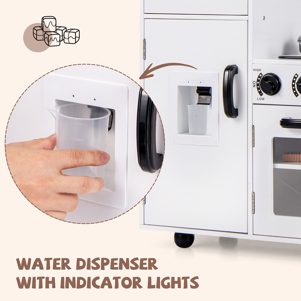 Costway White Kitchen Toy Set with Oven Image 7