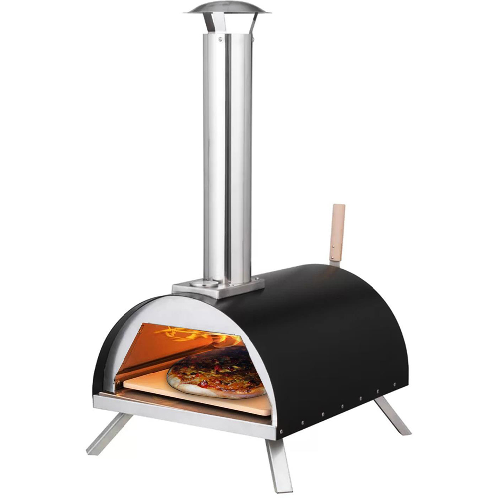 Haven Black and Silver Gas and Wood Fuel Pizza Oven Image 2