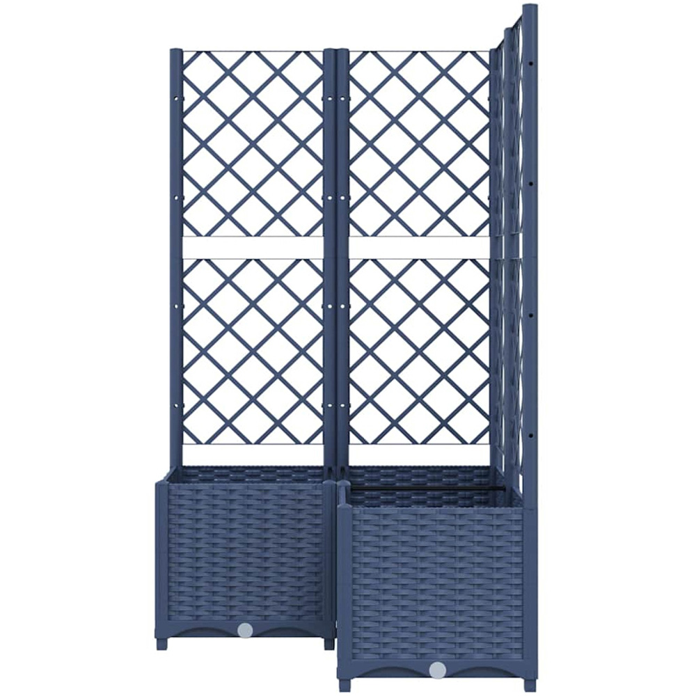 vidaXL Grey Polypropylene Garden Planter with Trellis 136 x 80 x 80cm Image 3