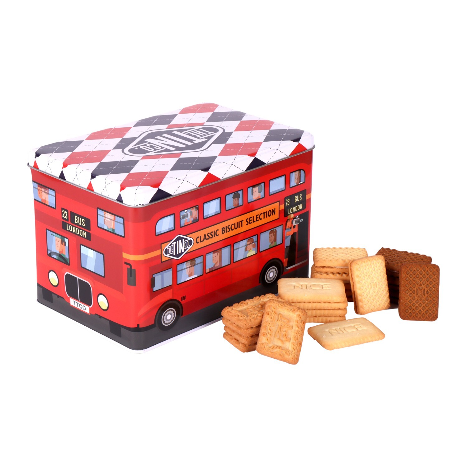 Biscuit Selection Bus Tin Red Image