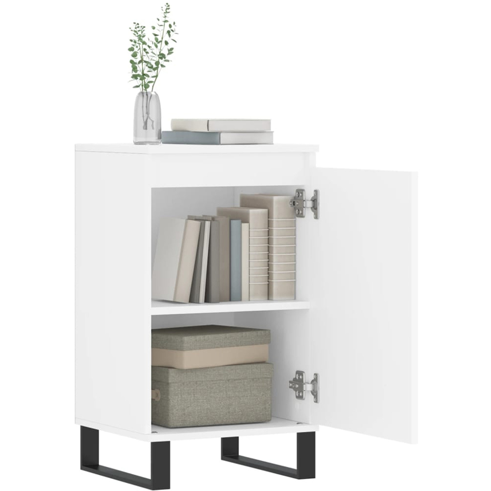 vidaXL 2 Door Single Drawer White Sideboard Set of 2 Image 4