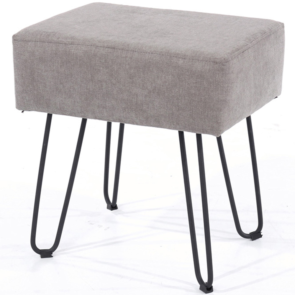 Aspen Grey Fabric Upholstered Dressing Table Stool Image 3