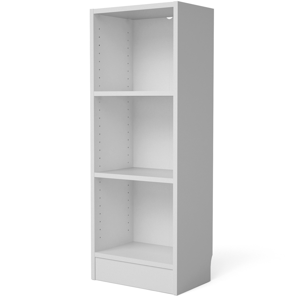 Florence Basic 2 Shelf White Narrow Low Bookcase Image 4