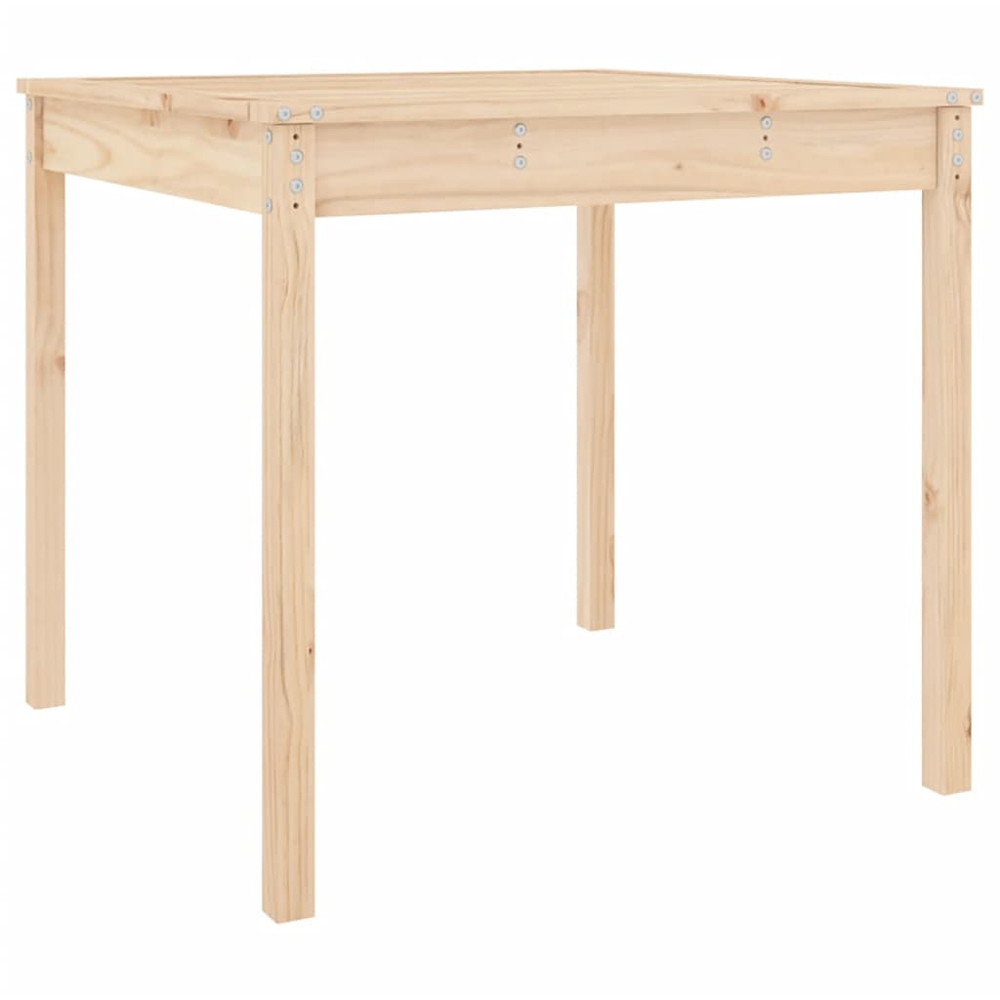 vidaXL 2 Seater Solid Pine Wood Garden Dining Table Natural Image 2