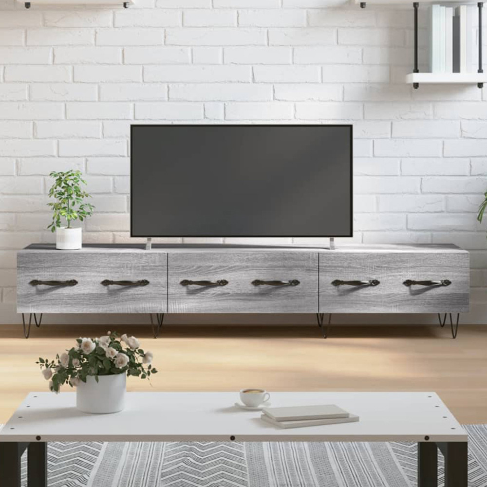 vidaXL 3 Drawer Grey Sonoma TV Cabinet Image 1