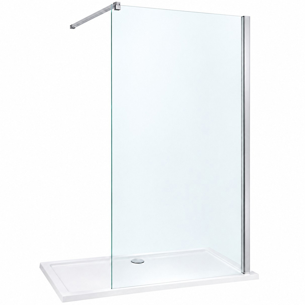 Stech Homes Walk-in Shower Screen with Shower Tray 700 x 1900mm Image 1