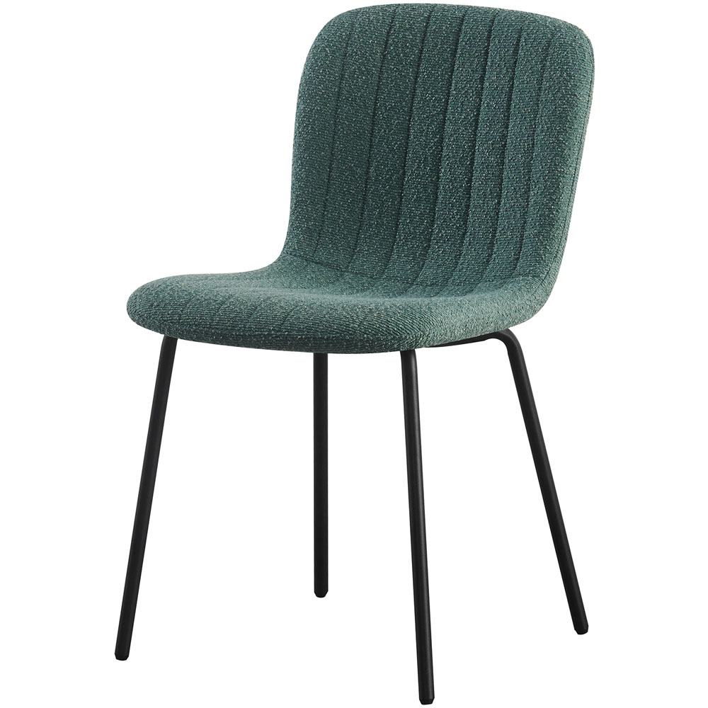 Bella Set of 2 Green Teddy Faux Fur Stitched Design Dining Chairs Image 2