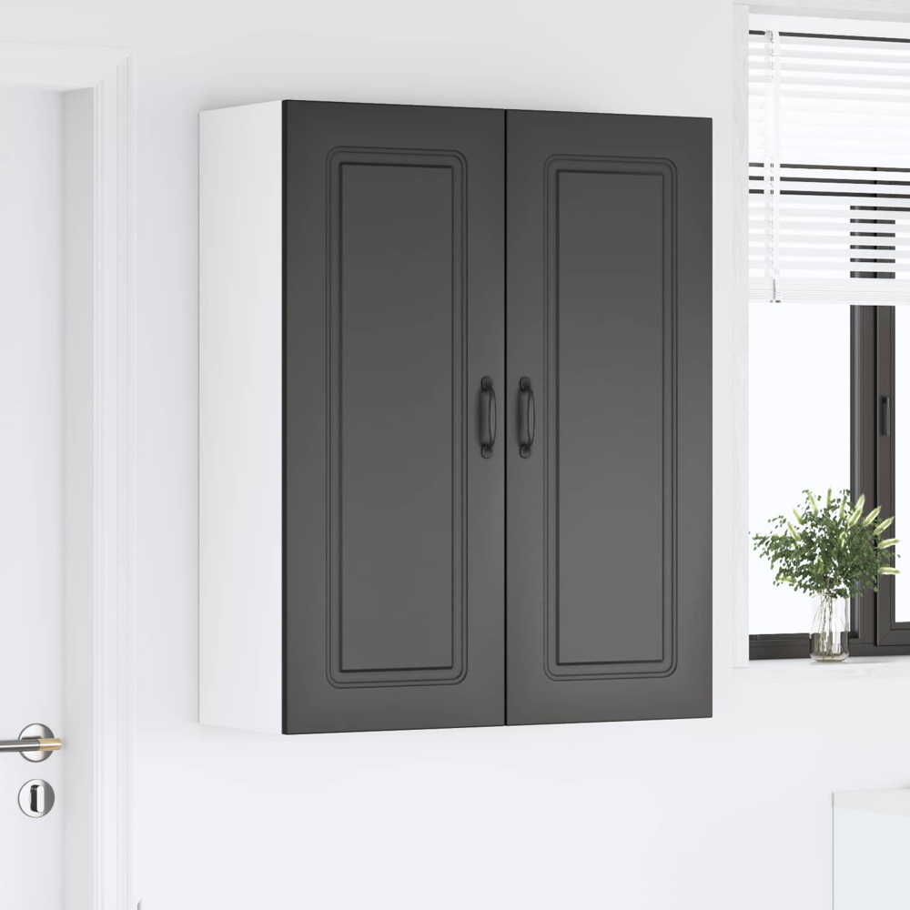 vidaXL 2 Door Black Kitchen Wall Cabinet Image 9