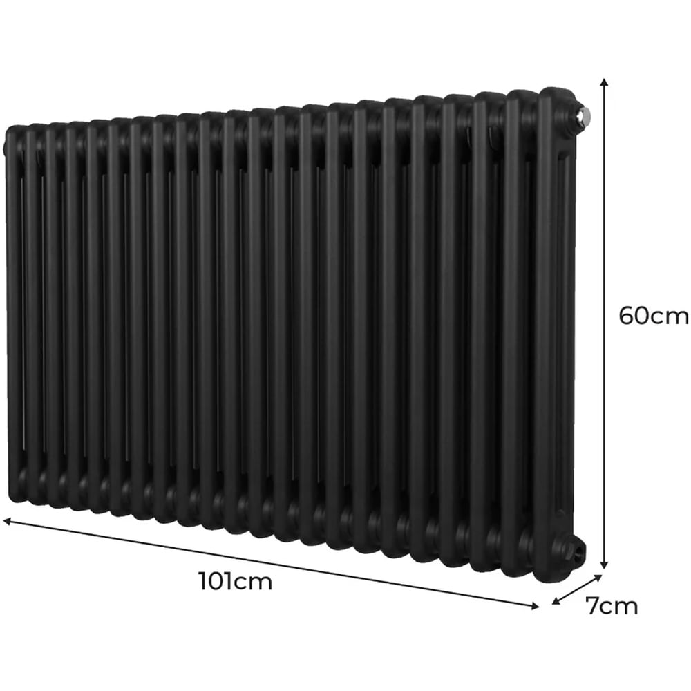Monster Shop 4276 BTU Black Traditional 2 Column Radiator 600 x 1012mm Image 6