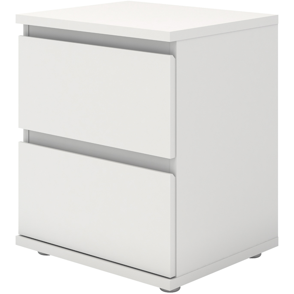 Florence 2 Drawer White Bedside Table Image 4