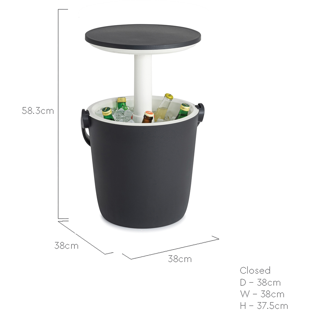 Keter Go Bar 2-in-1 Grey Portable Drinks Cooler and Serving Table Image 6