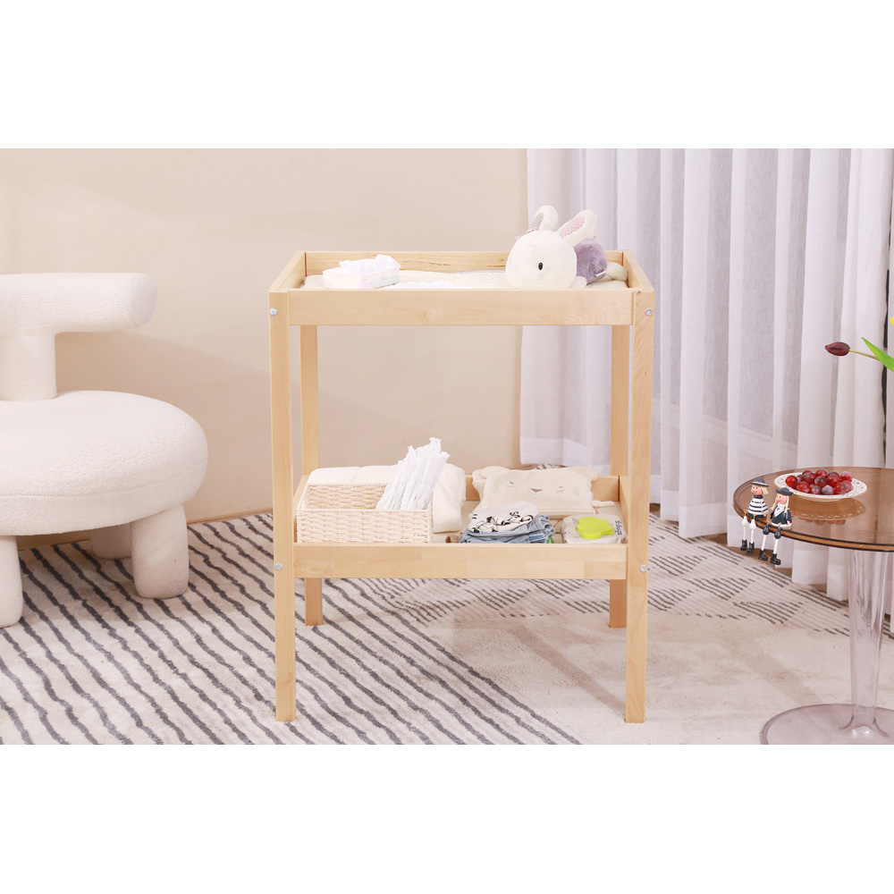 FurnitureHMD Single Shelf Wooden Baby Diaper Changing Table Image 7