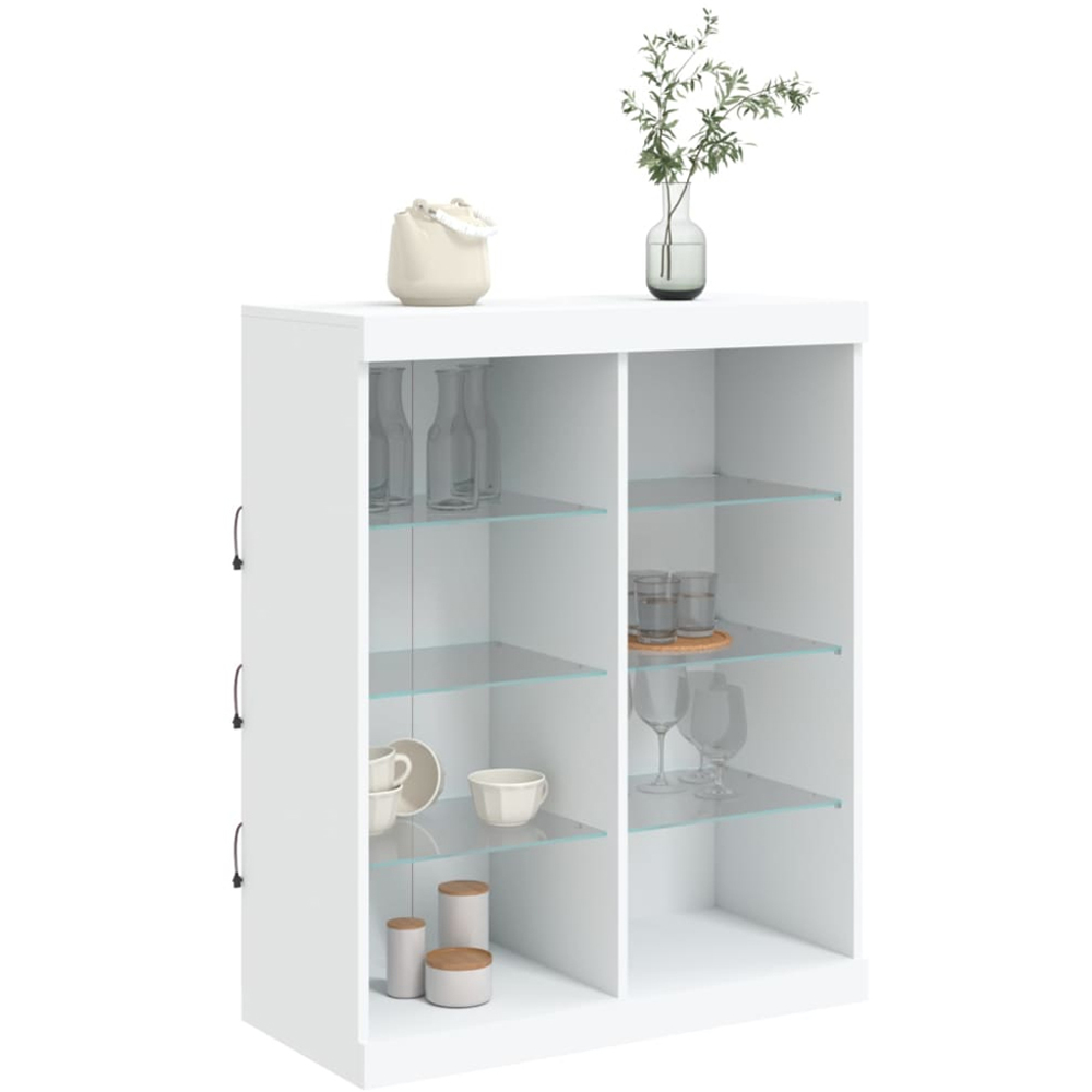 vidaXL 8 Shelf White LED Sideboard Image 4