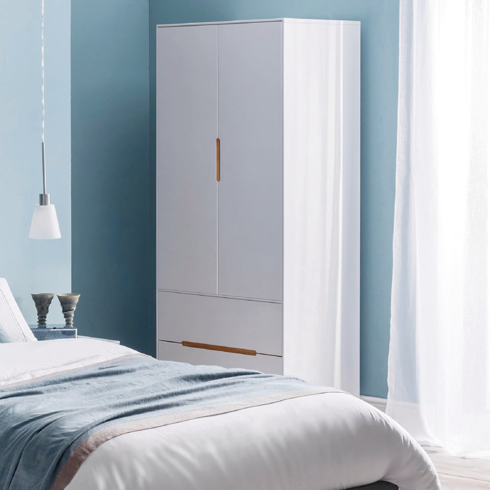 Julian Bowen Alicia 2 Door 2 Drawer Matt White Wardrobe Image 3
