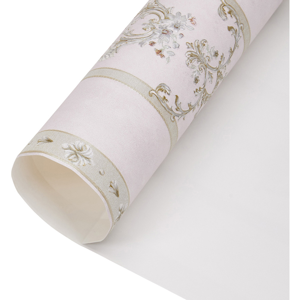 Living and Home Floral Pattern 3D Embossed Dusty Rose Non-Pasted Non-Woven Wallpaper Image 4
