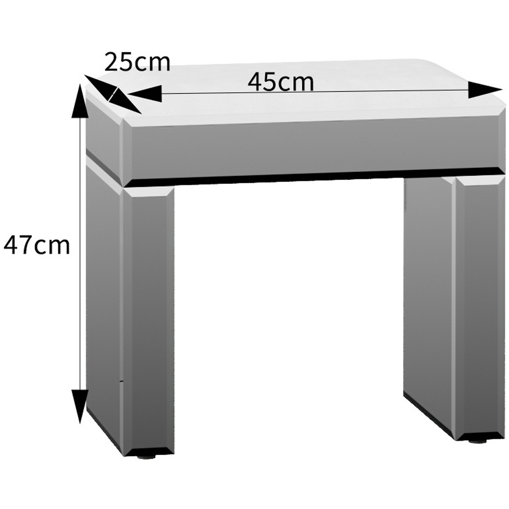 Comfy Living Mirrored Dressing Table Stool Image 3
