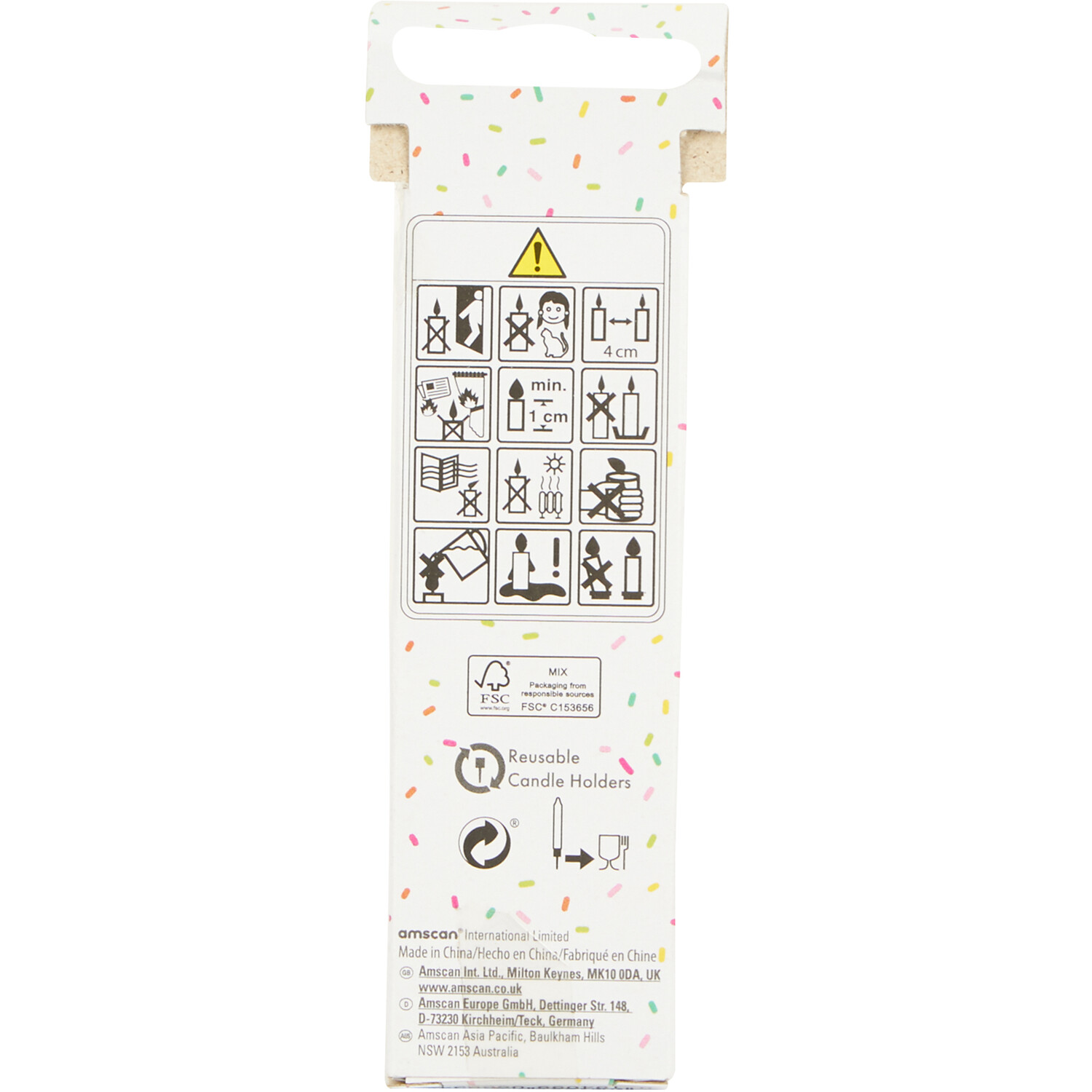 Pack of 10 Amscan Candles - Silver Image 2