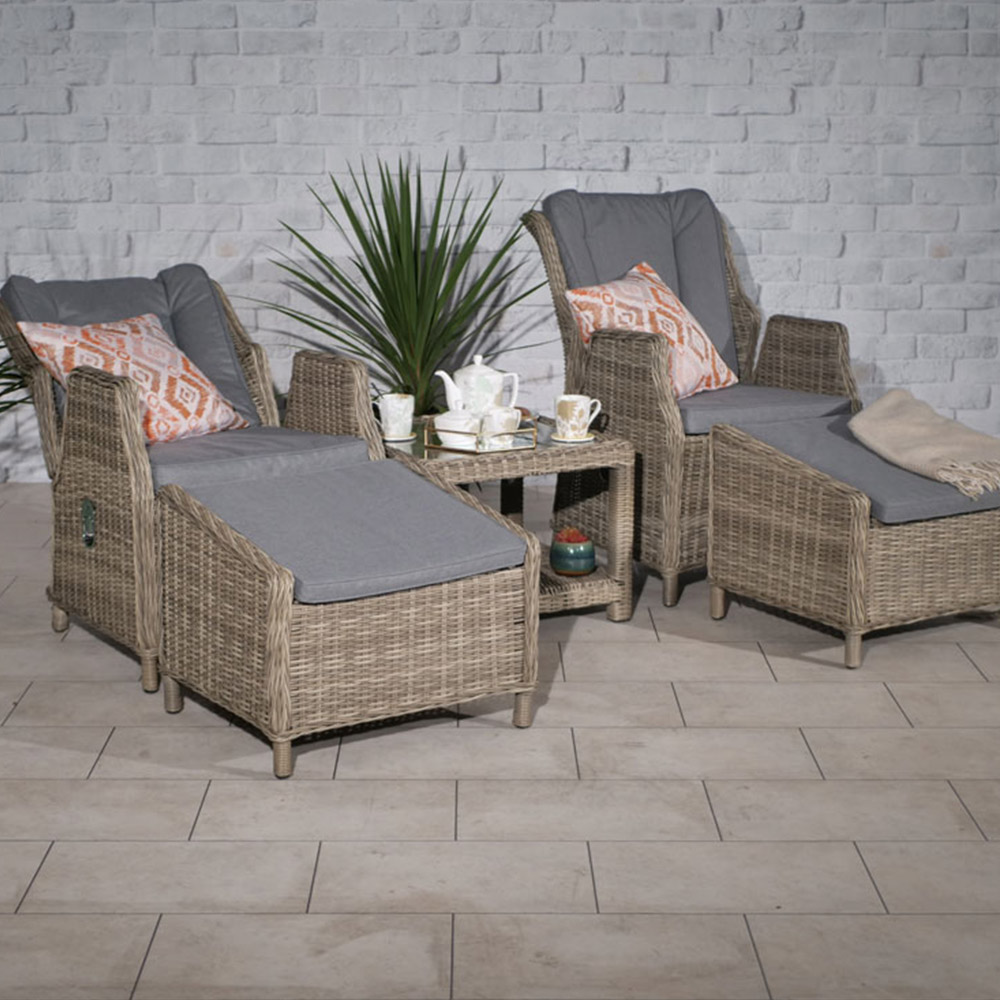 Royalcraft Wentworth 2 Seater Grey Deluxe Gas Reclining Lounge Set Image 6