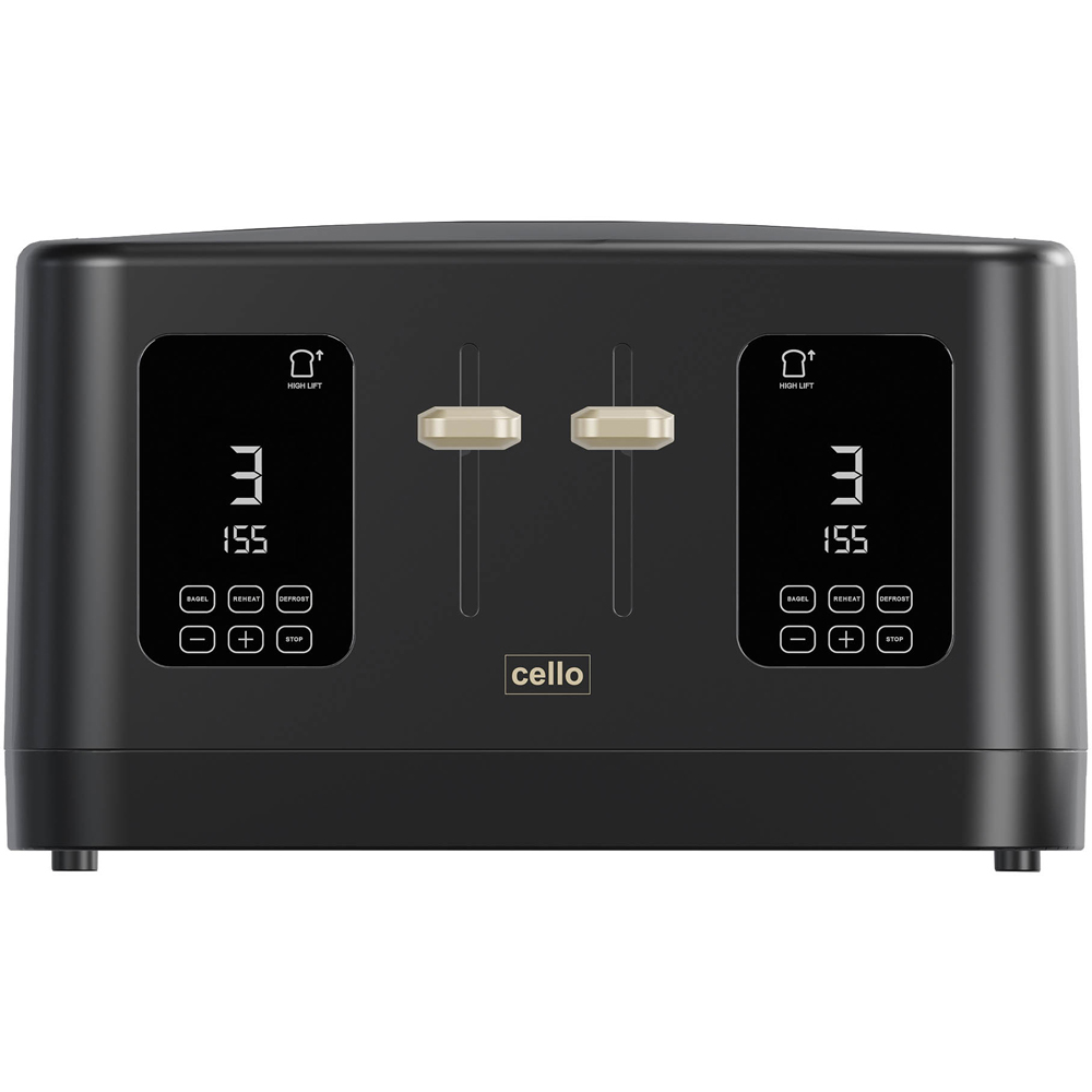 Cello CELLO-TR186-BK Black 4 Slice Digital Toaster Image 3