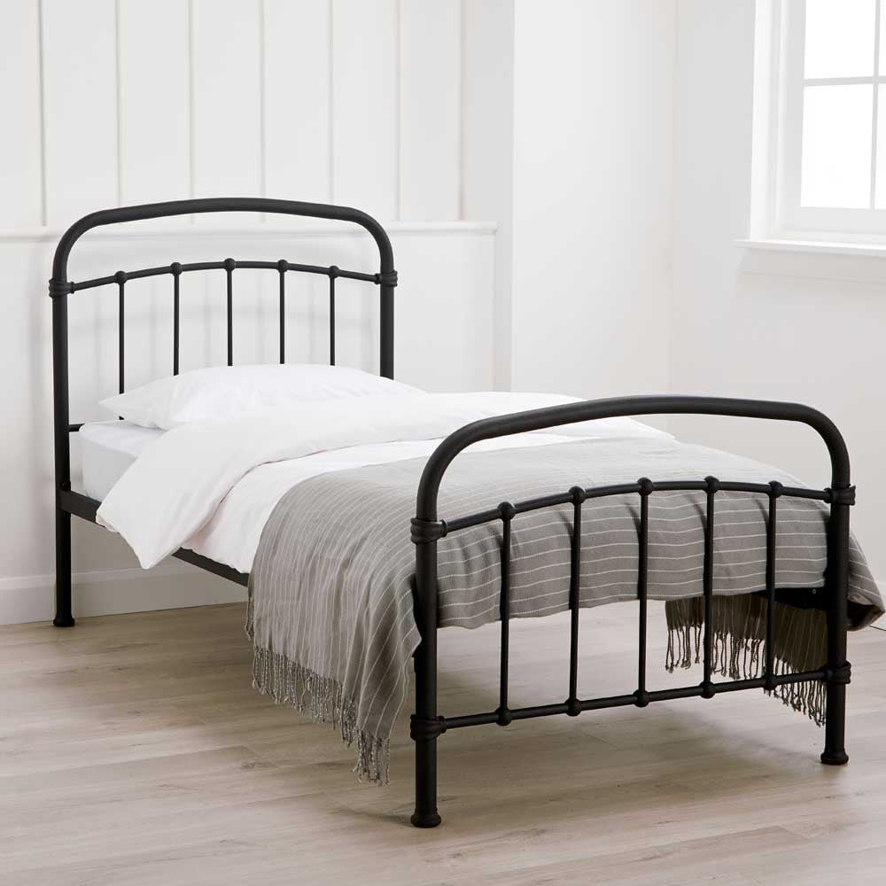 Halston 3.0 Single Black Metal Bed Frame Image 1