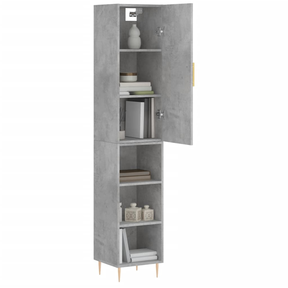 vidaXL Single Door 3 Shelf Concrete Grey Highboard Image 3