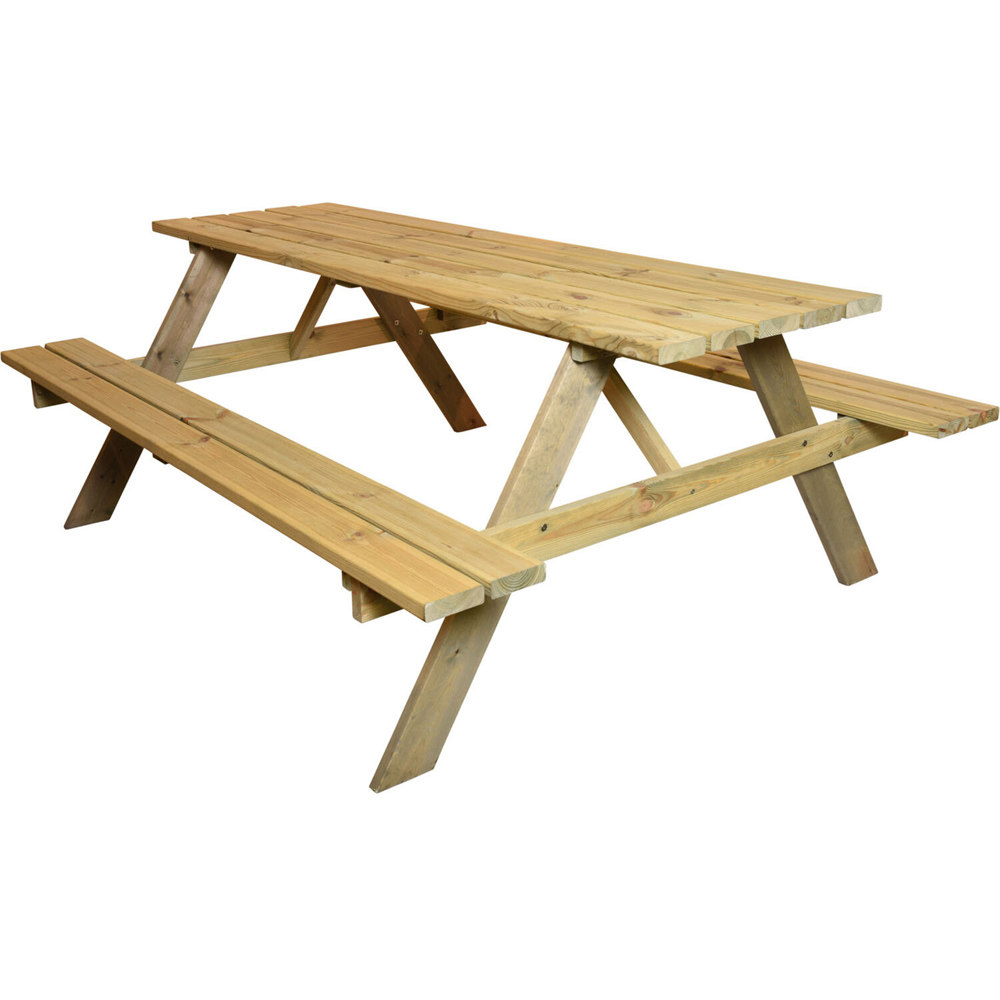 Garden Green Picnic Table - Natural Image 2