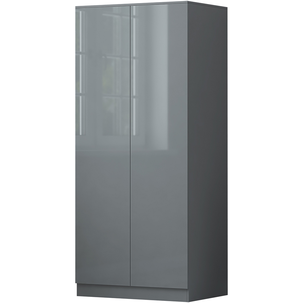 FWStyle Stora 2 Door Grey Gloss Wardrobe Image 2