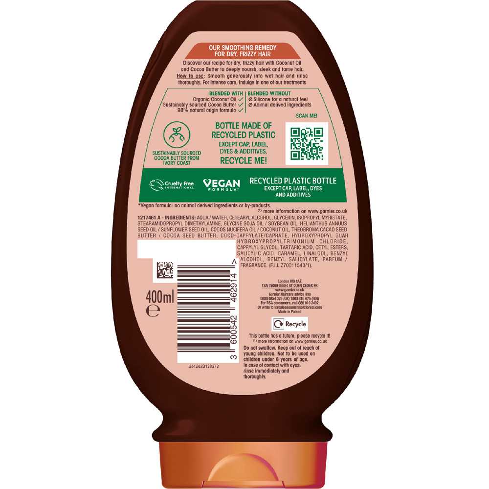 Garnier Ultimate Blends Brown Coconut Oil and Cocoa Conditioner 400ml Image 2