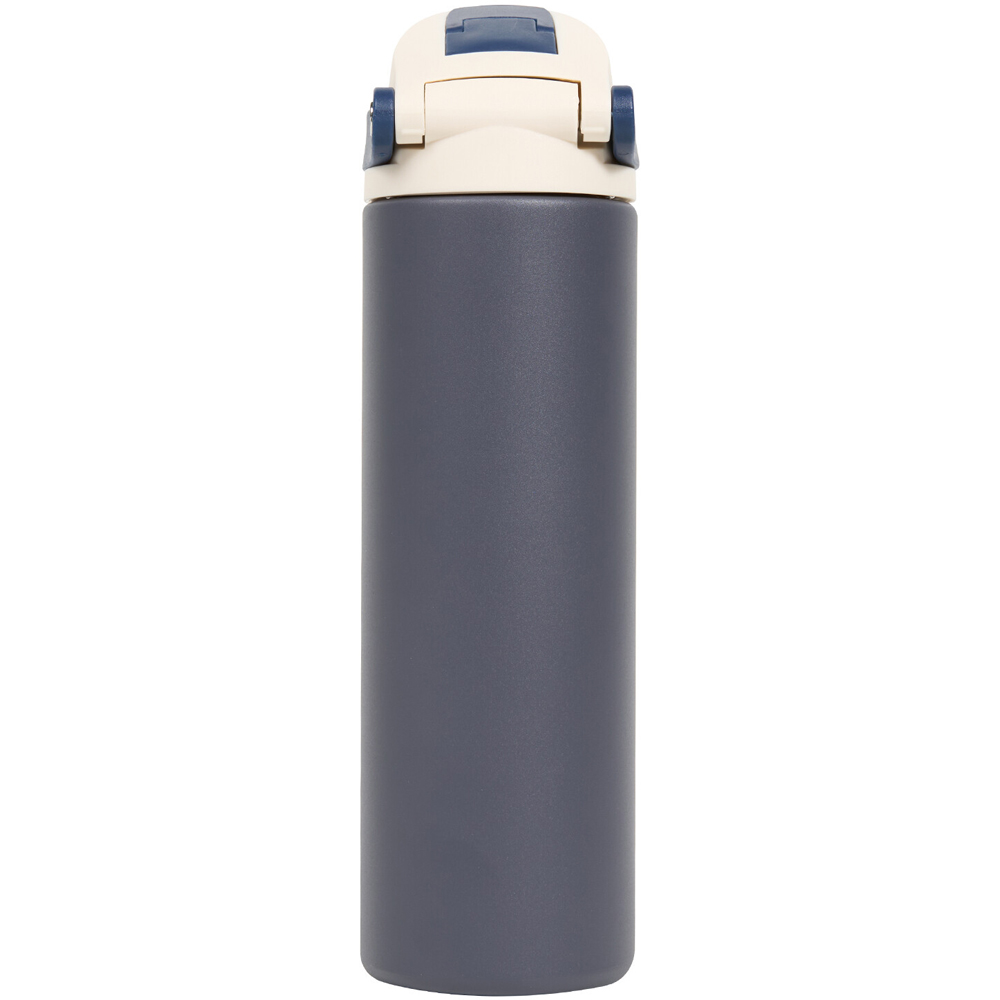 Stainless Steel 2 Way Lid Bottle with Straw Blue Image 2