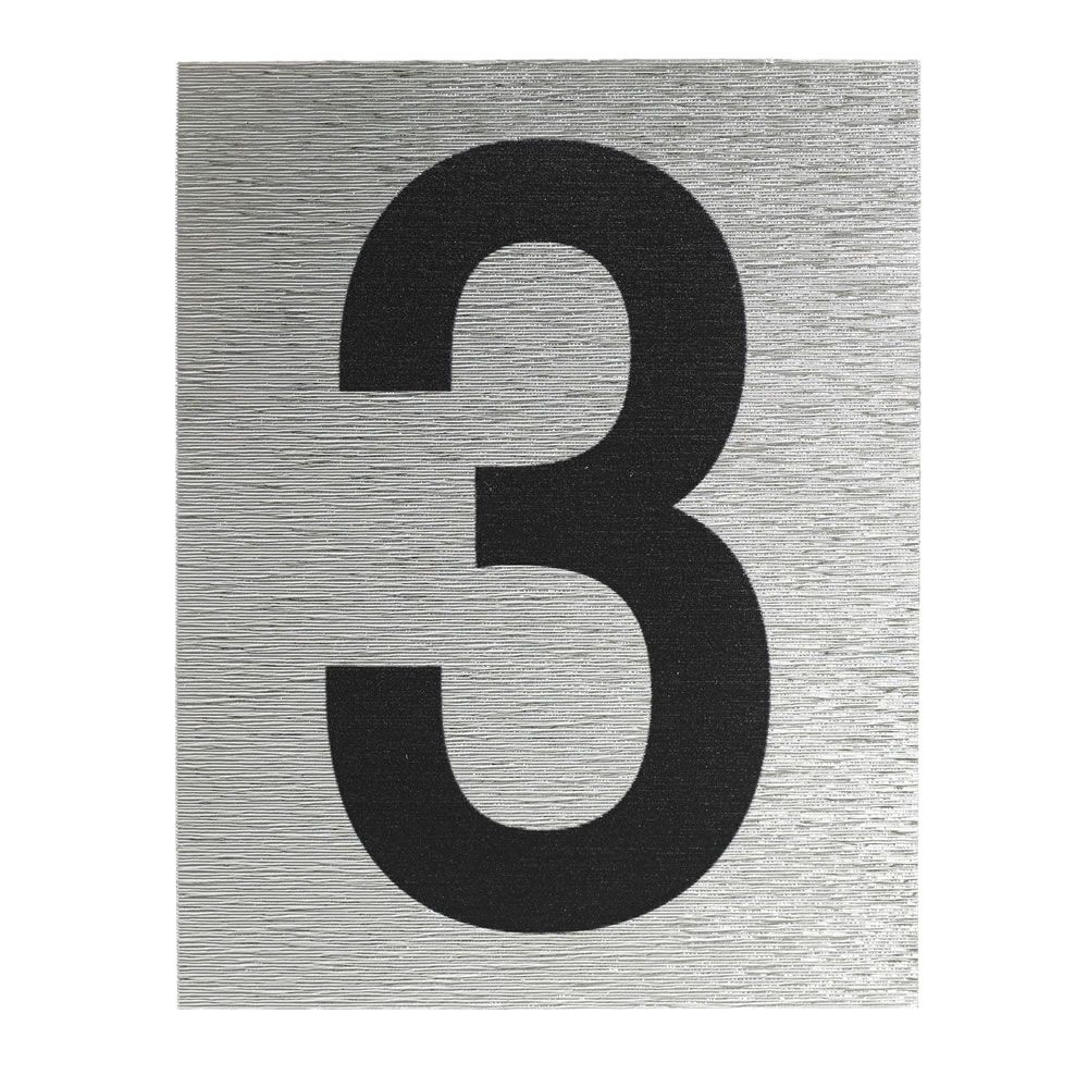 Wilko Numeral 3 Polished Chrome Effect 75mm Image