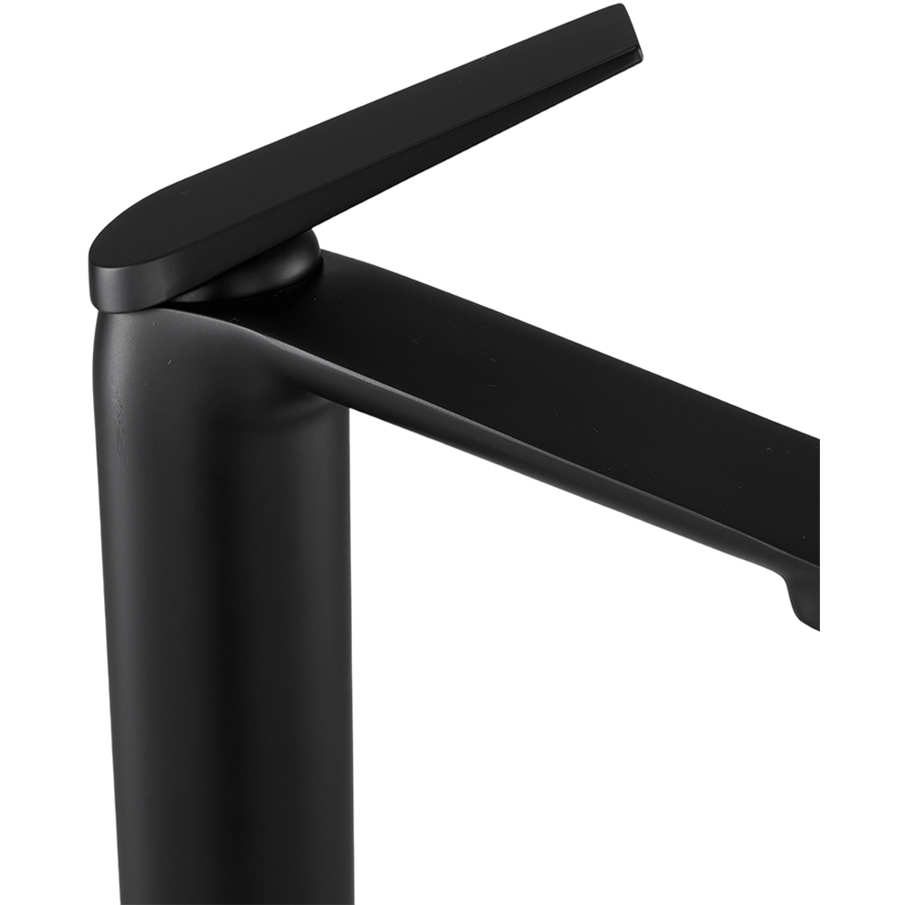 Living and Home Black Metal Single Lever Tall Basin Mixer Tap Image 4