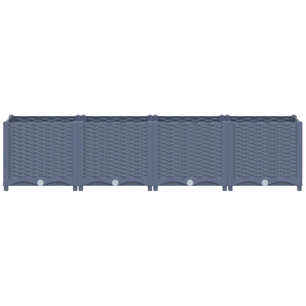 vidaXL Blue Grey Polypropylene Raised Garden Bed 38 x 40 x 160cm Image 2