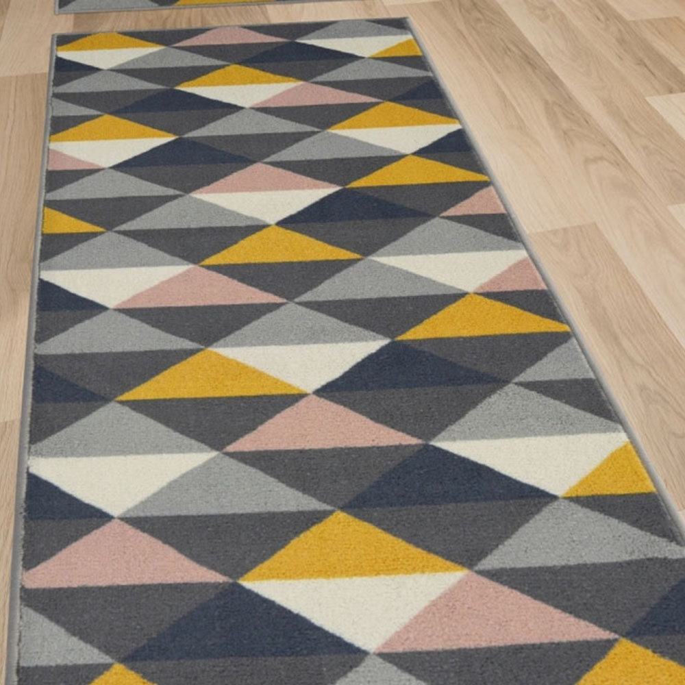 Homemaker Multicolour Geometric Runner and Door Mat Set Image 4