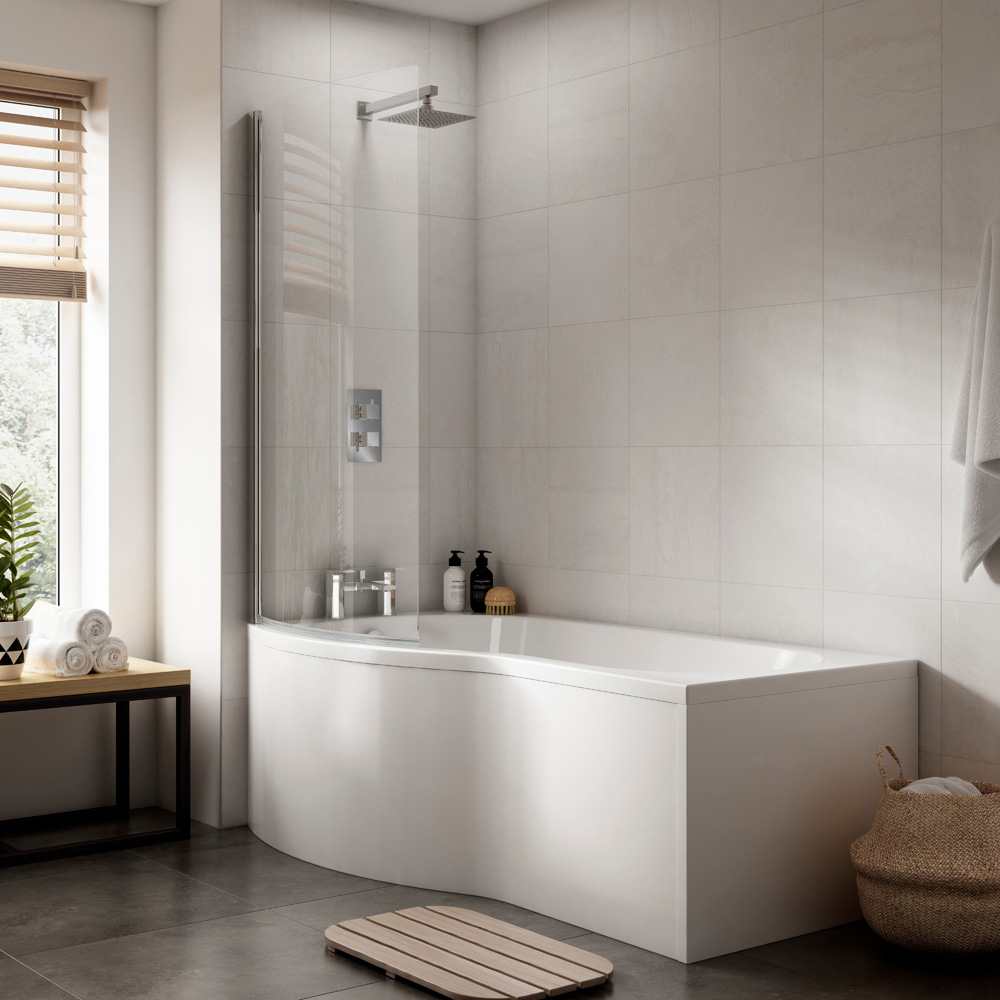nuie 1700mm Left Hand B Shaped Bath Set Image 2