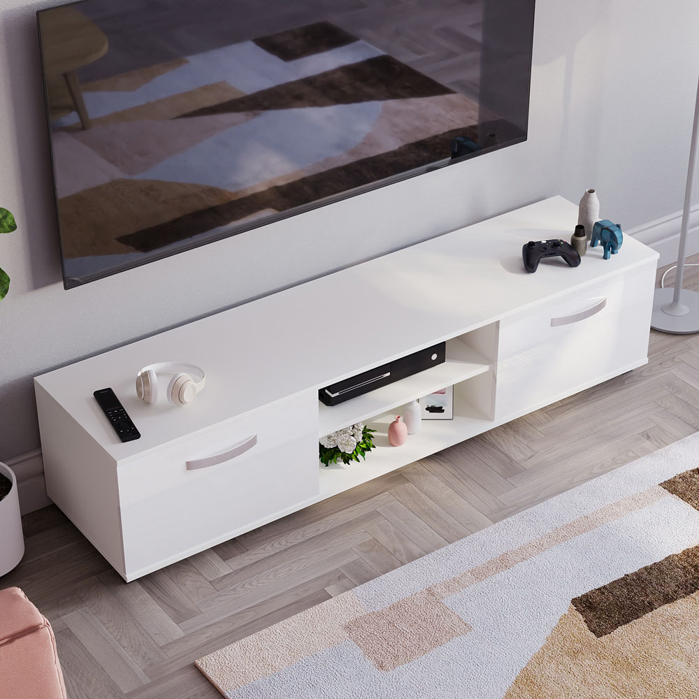 Vida Designs Cosmo 2 Door White TV Unit Image 6