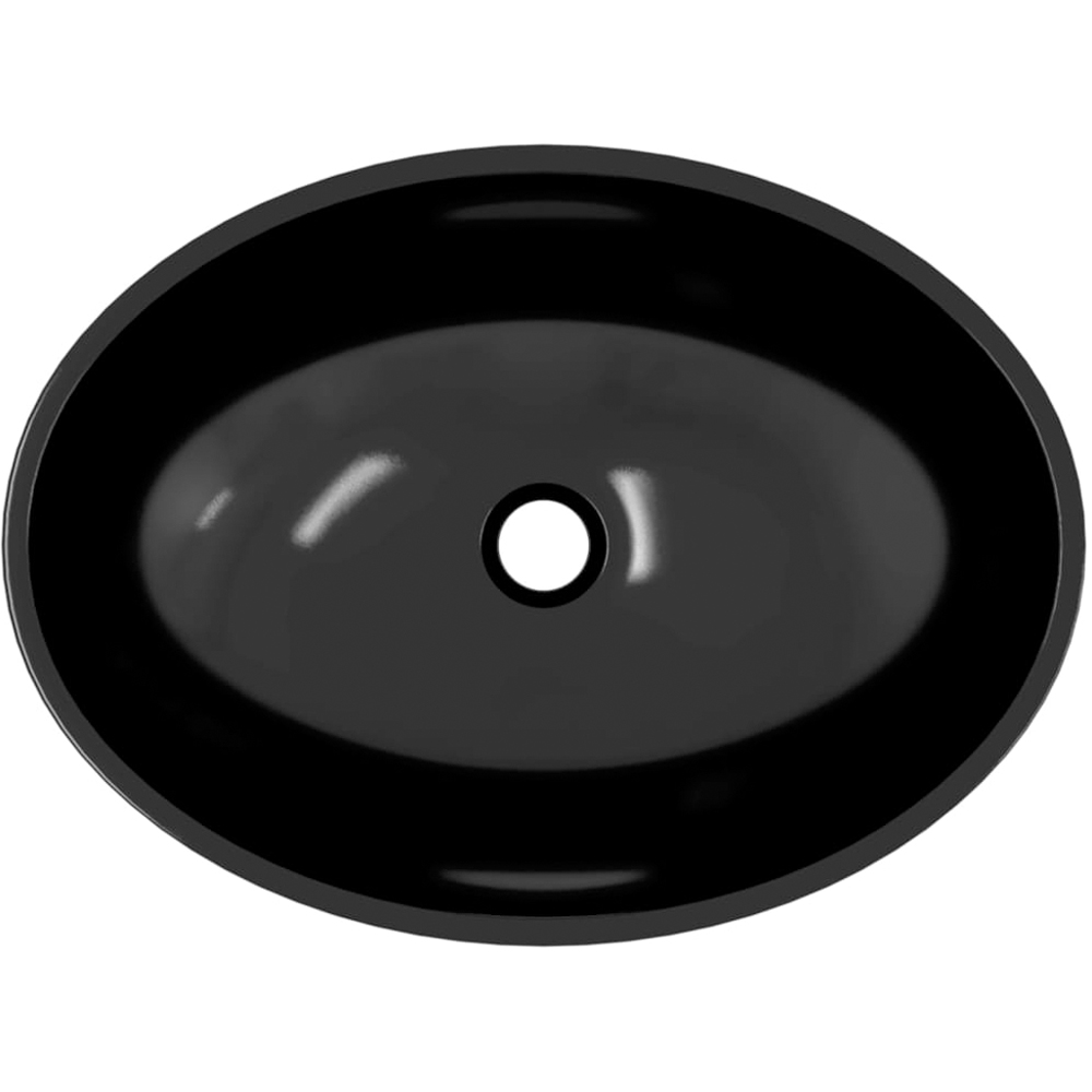 vidaXL Black Glass Wash Basin 140 x 500 x 370mm Image 4